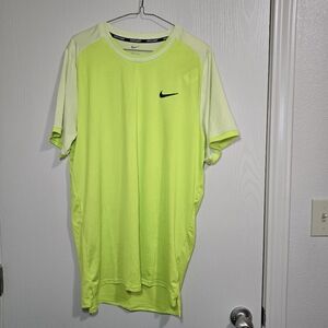 Nike Dri-Fit Court Advantage Shirt Top Volt‎ Green Men sz L-Tall FD5319-389